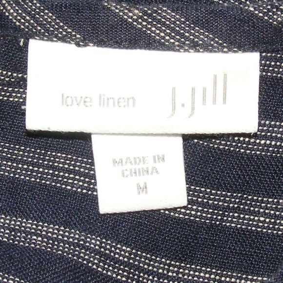 J.JILL Love Linen Dress, M, Blue, stripes, Shift, Sleeveless, Pullover - Picture 10 of 12